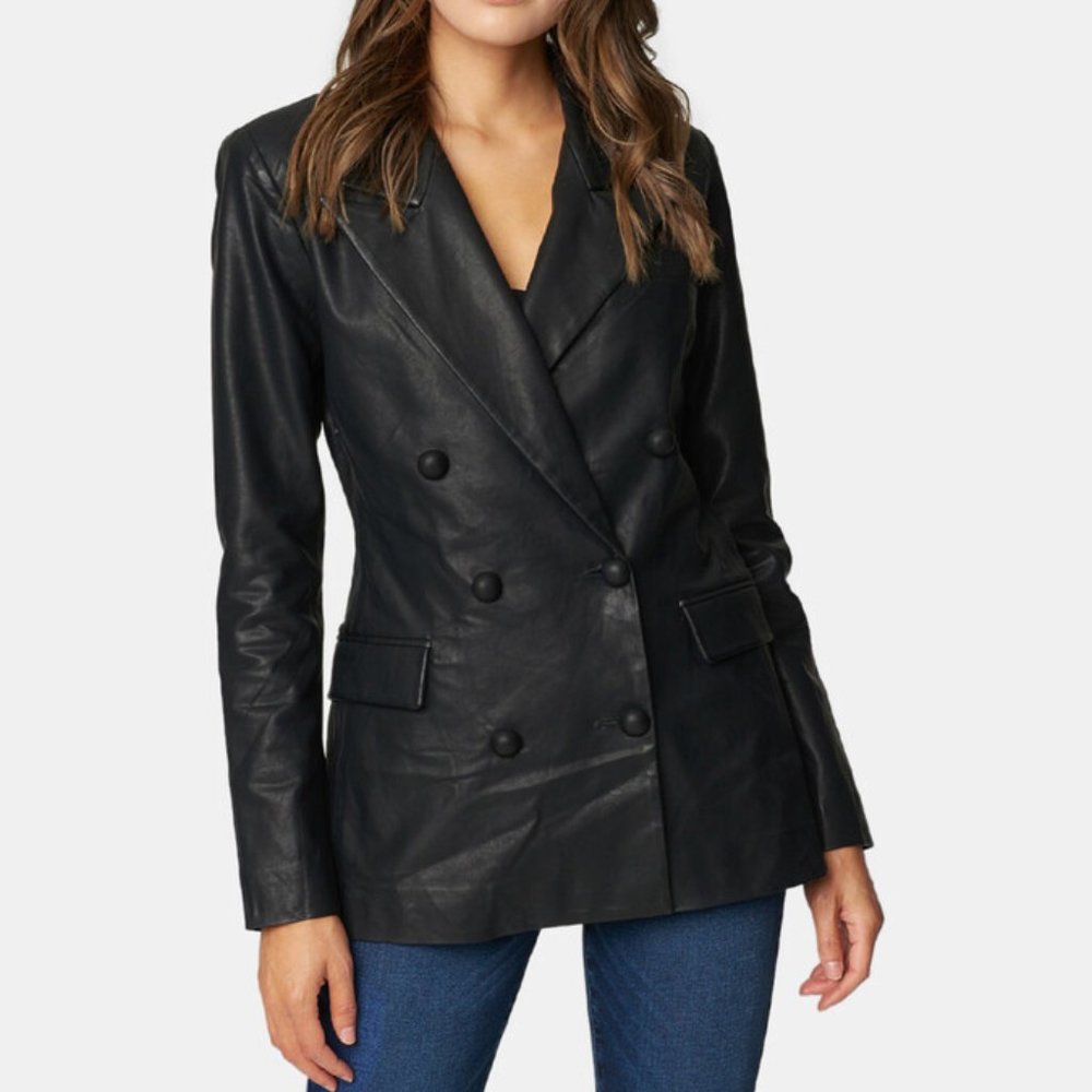 NWT Blank NYC Carbon Vegan Leather Blazer